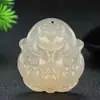 Atacado Jade Afegão Natural Raiz de Lótus Rosa Raposa de Nove Caudas Pingente de Jade Feminino Jade Transparente Gelo Pequena Raposa