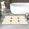 Tapete de Terra de Diatomáceas com Formato Especial para Entrada de Banheiro, Absorvente de Água, Tapete de Banho Antiderrapante, Tapete Macio de Secagem Rápida para Uso Doméstico
