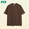 2026 Algodão Puro Colorido 260g Cor Sólida Manga Caída Manga Curta Lisa Camiseta Marca Tendência Fio Duplo Unissex Camiseta de Casal