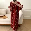Bata Larga de Algodón y Seda para Mujer, Ropa de Casa Holgada Talla Grande, Falda Transpirable, Falda de Playa, Falda de Algodón Artificial Estilo Nacional, Estilo Delgado