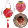 Atacado do Fabricante Lanternas Festivas de Casamento Solares Arte em Ferro Lanternas Vermelhas Exterior Pátio Jardim Luzes Solares de Jardim