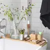Conjunto de Banheiro de Bambu de Quatro Peças Porta-Escova de Dentes Copo Bandeja Garrafa de Banho Estilo Europeu Hotel