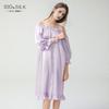 Bata de Noche de Seda Estilo Francés para Mujer de Primavera y Verano, Vestido Holgado y Cómodo de Seda 100% de Alta Gama, Bata para Estar en Casa