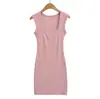 Venta al por mayor de ropa de mujer transfronteriza 2026 verano nuevo estilo europeo y americano sexy sin mangas acanalado ajustado vestido corto tipo tank top