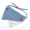 Bandana triangular de algodón puro para mascotas, babero bordado de doble cara con bloques de color para bricolaje, lindo accesorio de babero de perro de dibujos animados