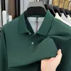 Camisa Polo de Algodón Puro con Cuello y Mangas Largas para Hombre de Primavera y Otoño Tops Casuales para Hombre Camiseta de Color Puro Piqué 100% Algodón para Hombre