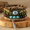 Nuevo Pulsera de Cinco Piezas con Cuentas de Madera de Colores Estilo Flor Pulsera Elegante Moda Joyería Hecha a Mano en Hilo De Fábrica En Stock