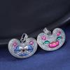 Mañana candado de larga vida plata pura 999 vintage doble cara Peonía Loto candado rico candado Ruyi collar