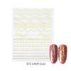 Adesivos de nail art transfronteiriços 27 linhas francesas douradas e prateadas decalques de unha 3D tendência de padrão geométrico eterno unha