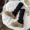 Calcetines Jk Retro Cálidos Adelgazantes Holgados Coreanos para Mujer Otoño e Invierno de Moda Versátiles de Punto Holgados Protectores de Pantorrilla