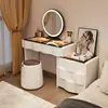 2026 Nuevo Tocador de Madera Maciza Dormitorio Simple Moderno Pequeño Estilo Crema Mesita de Noche Mesa de Maquillaje Tocador Gabinete Integrado