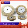 Roda de arame de aço plana direta da fábrica, roda de polimento para desferrugem, roda de trefilação de arame de cobre, roda de escova de arame, disco de moagem de aço inoxidável