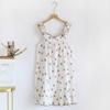 Versão coreana da linda garota japonesa arco crepe cabresto artístico pequeno pijama fresco camisola de algodão roupas para casa atacado