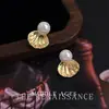 Pendientes de Perla de Vidrio de Lujo Accesible de la Luz Medieval Pendientes con Diseño Creativo de Concha Pendientes Literarios e Interesantes