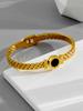Ins Europeo y Americano Roma AMOR Anillo Digital de Acrílico Pulsera para Mujer Acero de Titanio Chapado en Oro de 18K Pulsera de Joyería