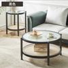 Mesa de Centro Combinada de Madera Maciza y Ratán Estilo Japonés Ins Nórdica Simple para Sala de Estar Doméstica Apartamento Pequeño Mesa de Té Redonda de Cristal