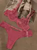 Roupa íntima sexy de renda transfronteiriça, malha francesa ultrafina com bordado, roupa íntima sexy, sutiã para seios grandes, pequeno, anti-queda