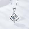 Collar de Plata Esterlina S925 con Moissanita para Mujer, Cadena Clavicular, Colgante de Moissanita para Mujer Versátil de Lujo Ligero con Grabado, Regalo para Novia