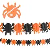 Guirnalda de Papel de Calabaza de Halloween Decoración de Fiesta de Bar Cráneo de Panal Bandera de Murciélago Pancarta de Araña de 3m Decoración Colgante