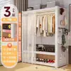 Prateleira Guarda-Roupa Armário de Armazenamento para Quarto Montagem Simples Suporte de Roupa Aberto de Chão Armário de Armazenamento para Quarto de Aluguel Hall de Entrada