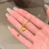 Nuevo Collar de Corazón a Corazón Retro Cepillado con Borla Chapado en Plata Versátil Gargantilla Cadena para Clavícula de Lujo Ligero Venta al por Mayor para Transmisiones en Vivo