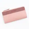 Carteira Feminina Longa Couro Cor Sólida Moda Carteira Porta-Moedas Clutch Porta-Cartões Bolsa de Armazenamento