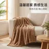 Manta Jacquard de Onda de Franela Transfronteriza Lujo Textura Tridimensional Espesa Manta para Sofá Pedido de Comercio Exterior Personalización OEM