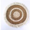 Tapete redondo de palha simples nórdico isolamento térmico para casa tapete para tigela combinação de cores criativa mesa de jantar simples tapete para comida ocidental atacado