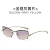 Gafas de Sol Cat-Eye Sin Marco de Borde Cortado Estilo Nuevo, Estilo Europeo y Americano, Gafas Metálicas Personalizadas y de Moda para Mujer, Gafas de Sol de Alta Gama Estilo Callejero