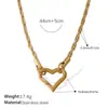 Colar Coração Vazado Francês Mais Vendido Aço Inoxidável Banhado a Ouro Real 18K Pulseira Simples Elegante Estilo Ins Transfronteiriço