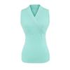 Chaleco Cruzado de Belleza Elegante Coreano Elegante Delgado Corto Sexy Cuello en V Versátil Tejido sin Mangas Top Camiseta