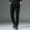 Calça Casual de Veludo Cotelê Outono e Inverno Masculina Slim Fit Reta Tubo Listrada para Homens de Meia-Idade Roupas de Negócios Calça Longa Tendência de Inverno para Pais