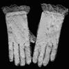 Guantes de Malla Negros para Fiesta Nupcial Europea y Americana Vestido de Halloween Mangas Cortas de Gasa Encaje Guantes de Boda para Mujer