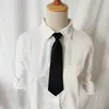 Venta al por mayor de fábrica, corbata pequeña de color sólido, corta, para mujeres y niños, bonita, decorativa, informal, accesorios de uniforme, jersey