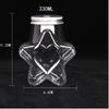 Garrafa de bebida descartável PET transparente 300ml garrafa de suco de fruta chá de leite 400ml garrafa em formato de estrela garrafa plástica de estrela de cinco pontas