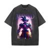 Verão Casual All-match Trendy Marca Solta Top Masculino e Feminino Retro Antigo Anime Impressão Digital Masculino e Feminino Camiseta de manga curta