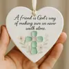 Decoración colgante más vendida transfronteriza: Decoración de Amistad en Forma de Corazón, corazón plano de acrílico blanco