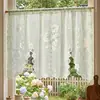 Cortina de Encaje Fresca Estilo Country Americano con Lazos Cortina Romana de Levantamiento de Gasa Cortina para Ventana Saliente Cortina Divisoria de Cocina Envío Directo