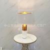 Lámpara de Mesa Creativa de Mármol Blanco Simple Estilo Americano Color Cobre Galvanizado Sala Modelo Villa Sala de Estar Dormitorio Lámpara de Noche