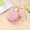 Bolsa Infantil Bolsa Transversal para Menina Nova Bolsa de Palha Trançada de Verão Bolsa de Ombro Redonda para Menina de Férias na Praia