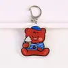 Chaveiro de acrílico transparente dupla face urso de desenho animado macio fofo estilo ins da Coreia do Sul acessórios de pingente para mochila escolar