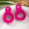 Nuevos Pendientes Geométricos con Pintura en Spray Tridimensionales de Diseño Vintage Pendientes de Aro de Lujo Ligero Europeos y Americanos Pendientes Transfronterizos para Mujeres