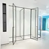 Mampara de Baño Nórdica en Forma de T, Pantalla para Cabina de Ducha con Separación de Zona Seca y Húmeda, Proyecto de Mampara de Baño de Cristal Sin Marco