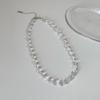 Collar de Cuentas de Cristal Blanco Transparente para Mujer, Sencillo, de Alta Gama, con Sentido de la Moda, Elegante, a la Moda, Cadena de Collar que Combina con Todo
