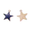 Accesorios para Joyería de Aleación DIY Coloridos Perlescentes Brillo Goteo de Aceite Forma de Corazón Estrella de Cinco Puntas Colgante Redondo Collar Dijes Pequeños