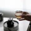 Taza de Vidrio de Borosilicato Alto, Taza de Vidrio con Burbujas, Taza Maestra, Taza de Té de Vidrio, Taza de Degustación Resistente al Calor, Taza de Té de Flores de Lujo Ligero con Pie Alto