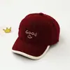 Gorro de felpa Otoño e Invierno BUENA cara sonriente versátil para niños, gorra de béisbol con visera para niños mayores, a prueba de viento, calidad de exportación