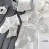 Mismo estilo que en Xiaohongshu: calcetines de maternidad sin costuras, resistentes al olor, de longitud media hasta la pantorrilla, estilo fino de verano, adecuados para primavera y otoño, blancos, modernos, con un lazo