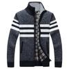 Talla Europea Suéter para Hombre con Cuello Color Block Talla Grande Chaqueta Cárdigan con Cierre Juvenil Casual Invierno Forrado de Felpa Suéter Grueso