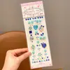 Adesivos de Diamante para Crianças Maquiagem de Sobrancelha para Meninas Coração Estéreo Adesivos de Cristal Coloridos Gema Pérola Rosto Borboleta